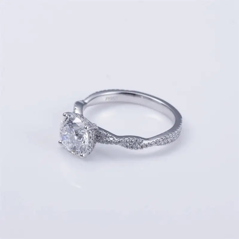 Eco-1431 1CT D VVS Lab-Grown Diamond Ring in PT750 Platinum
