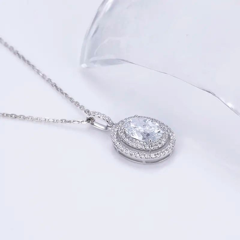 Econ-764 — The Orbit of Brilliance Lab Diamond Halo Pendant
