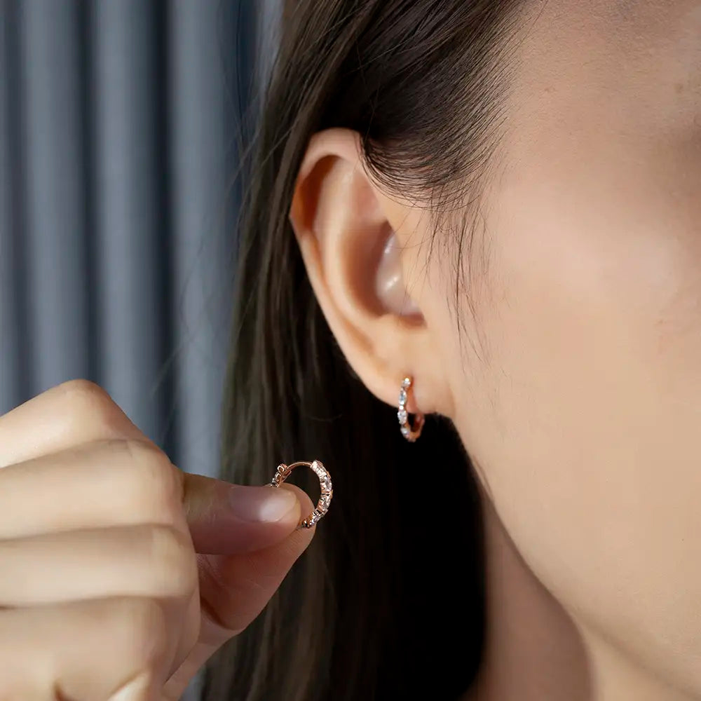 Ecoe-781 — The Golden Orbit Lab Diamond Hoop Earrings