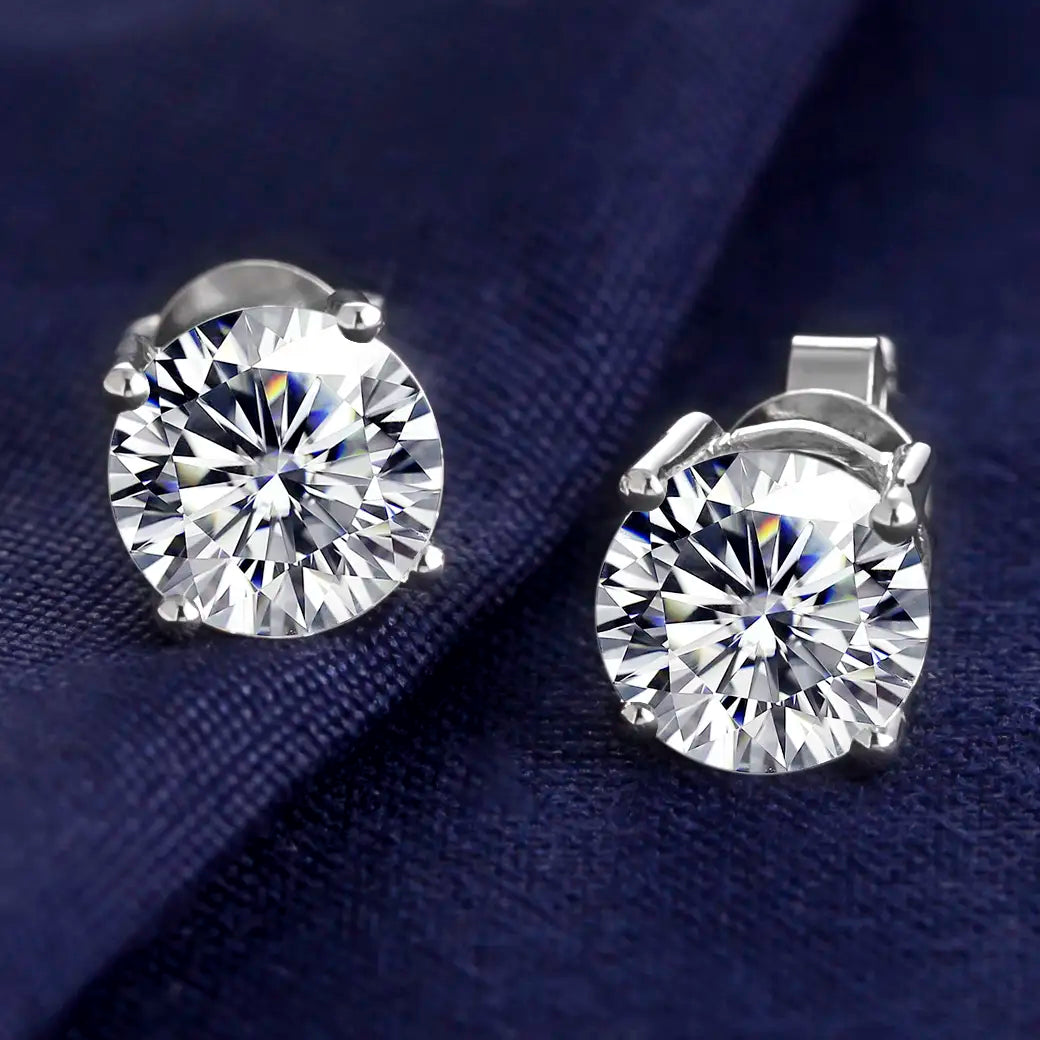 Ecoe-282 — Celestial Whisper Round Diamond Stud Earrings