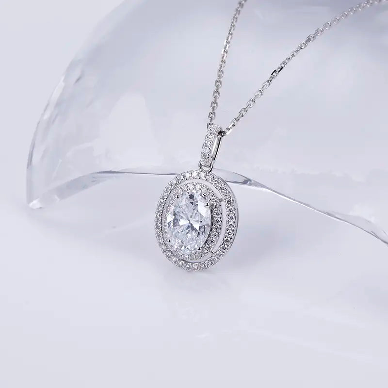 Econ-764 — The Orbit of Brilliance Lab Diamond Halo Pendant