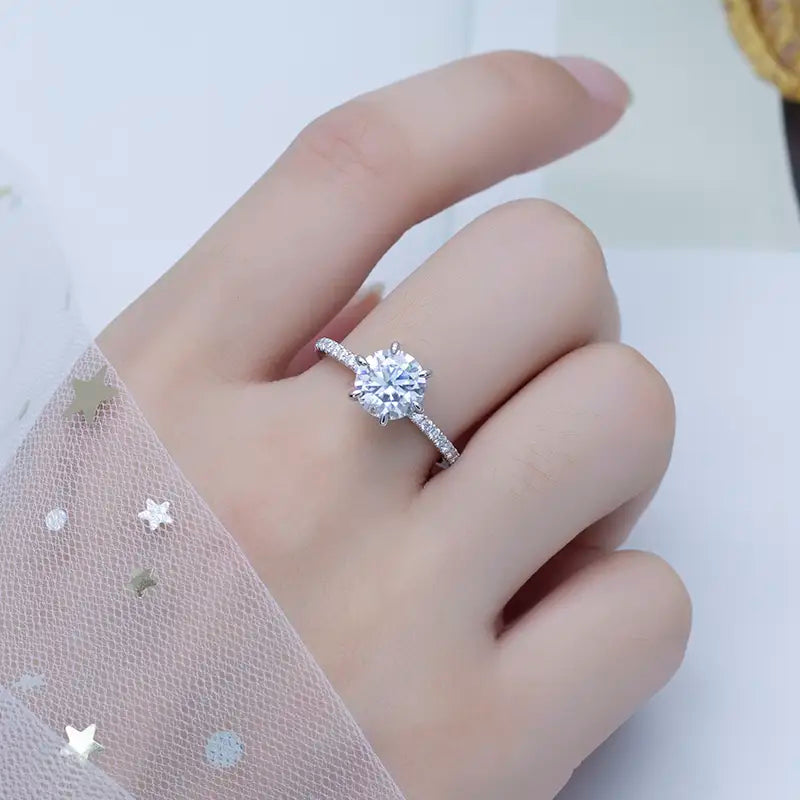Eco-557 | 14K White Gold DEF VVS Moissanite Eternity Ring