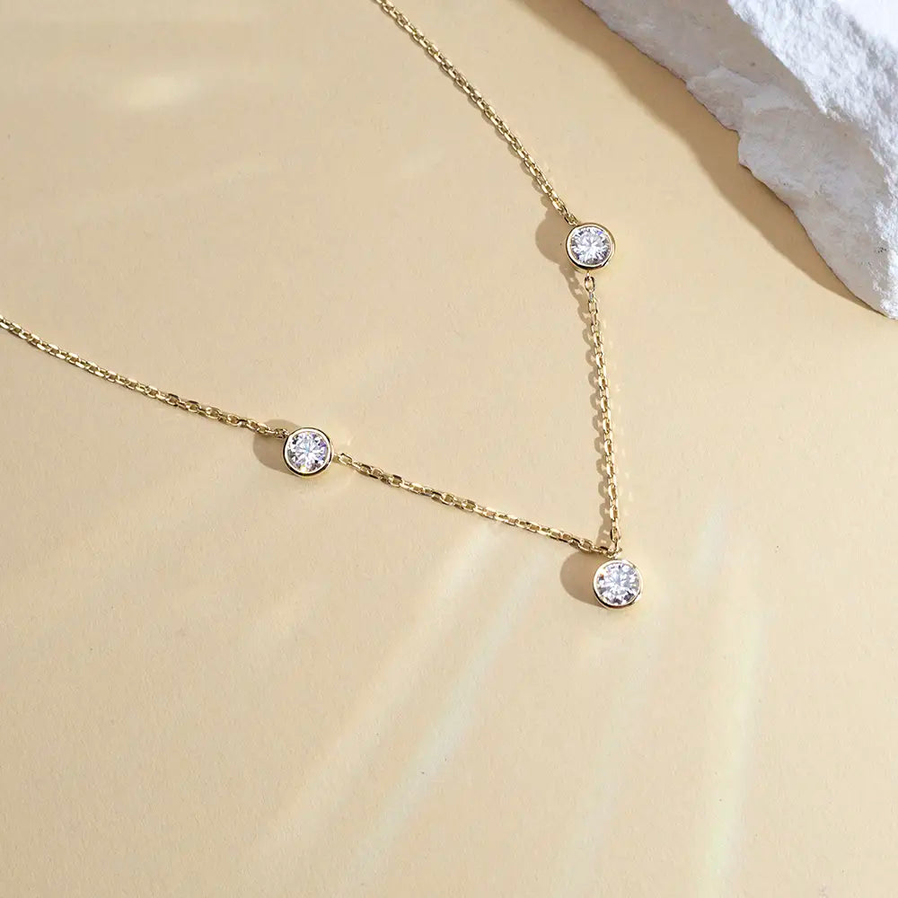 Econ-838 — The Golden Interval Lab Diamond Necklace