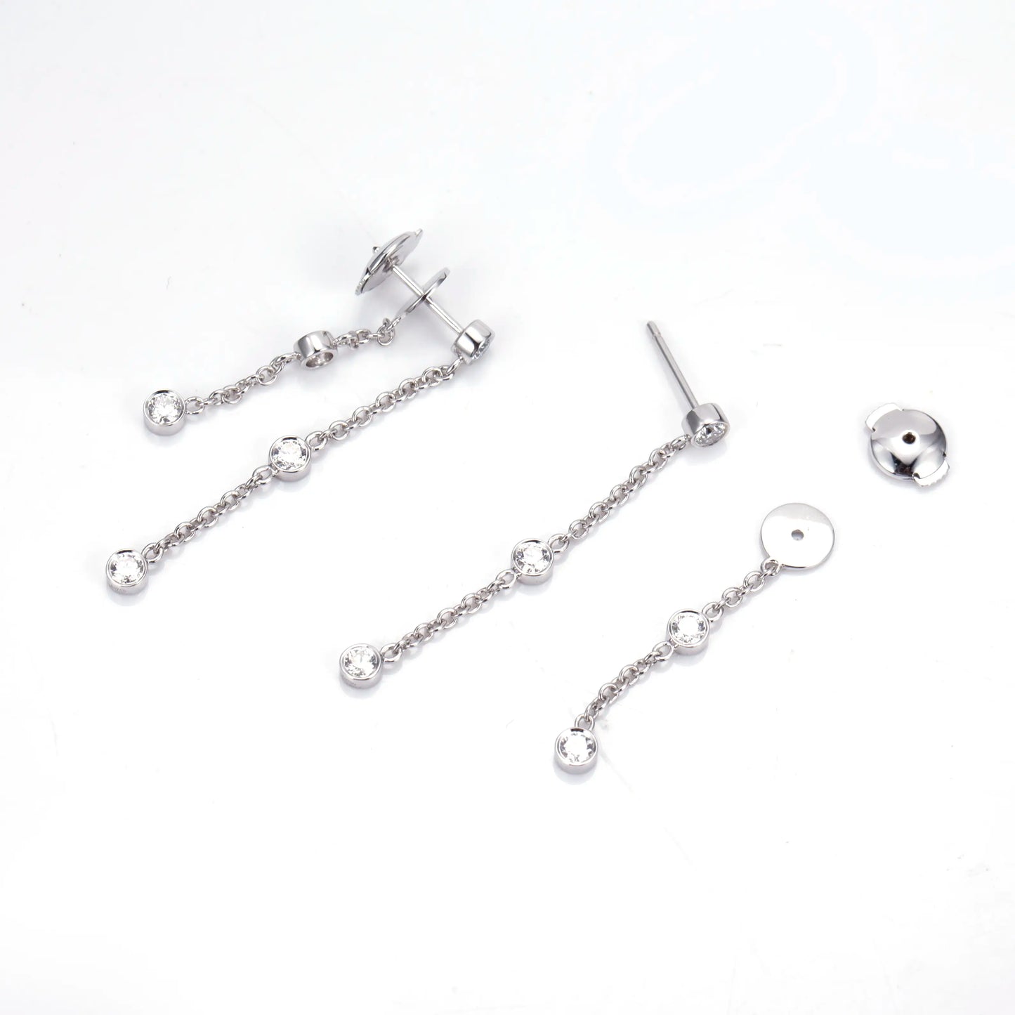 Ecoe-642 — The Whispering Light Lab Diamond Chain Earrings