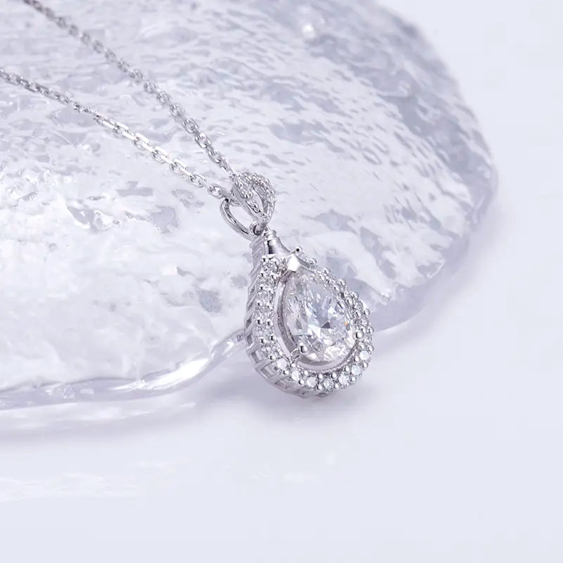 Econ-791 — The Teardrop of Eternity Lab Diamond Pendant Necklace