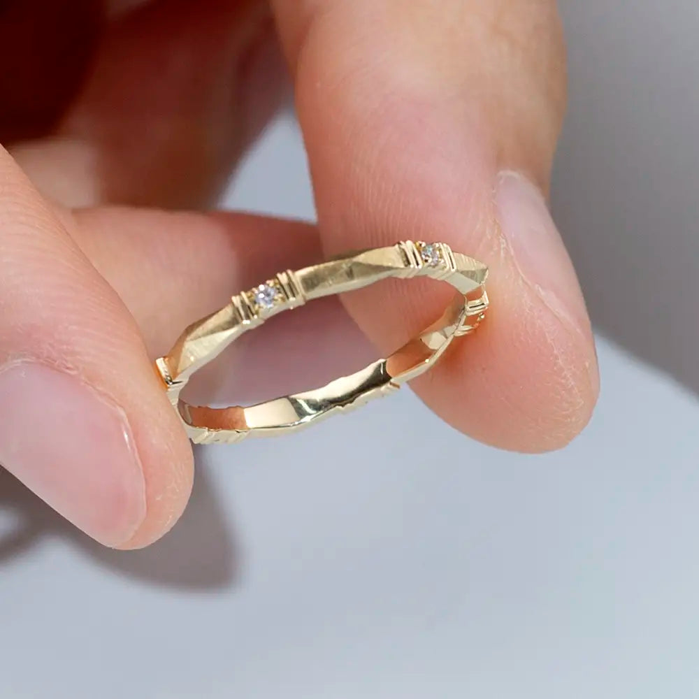 MSR-1667 | 18K Yellow Gold Eternity Ring with 1.2mm Lab-Grown Diamonds