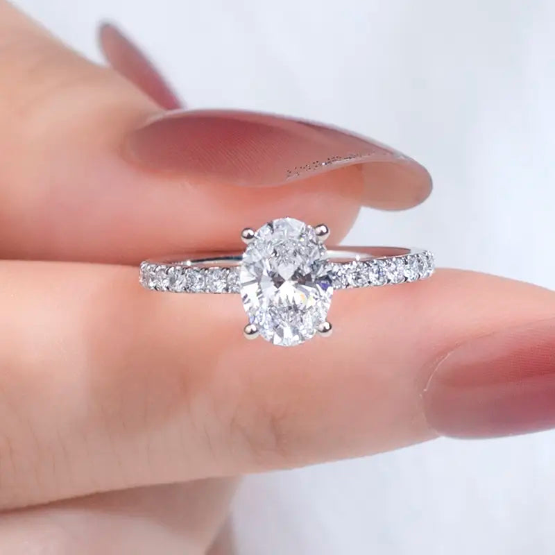 Eco-854 1CT VVS2 Lab-Grown Diamond Stackable Ring in 18K White Gold