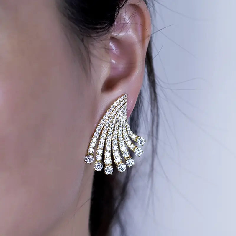 Ecoe-503 — The Radiant Fan Lab Diamond Statement Earrings