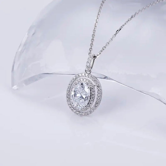 Econ-764 — The Orbit of Brilliance Lab Diamond Halo Pendant