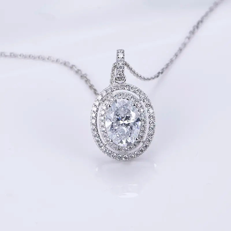 Econ-764 — The Orbit of Brilliance Lab Diamond Halo Pendant