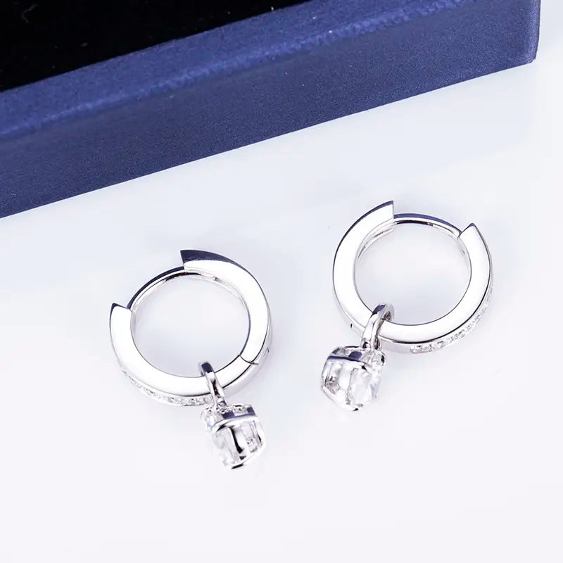 0.5ct Round-Cut Lab-Grown Diamond Earrings in 14K White Gold – IGI Certified | Ecogemma