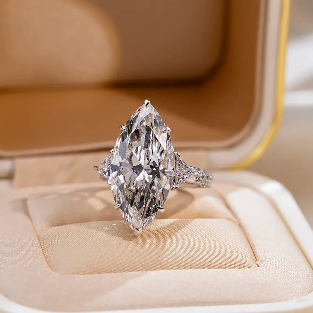 Eco-1726 | 9.93ct CVD Lab Diamond Ring in 18K White Gold By Ecogemma
