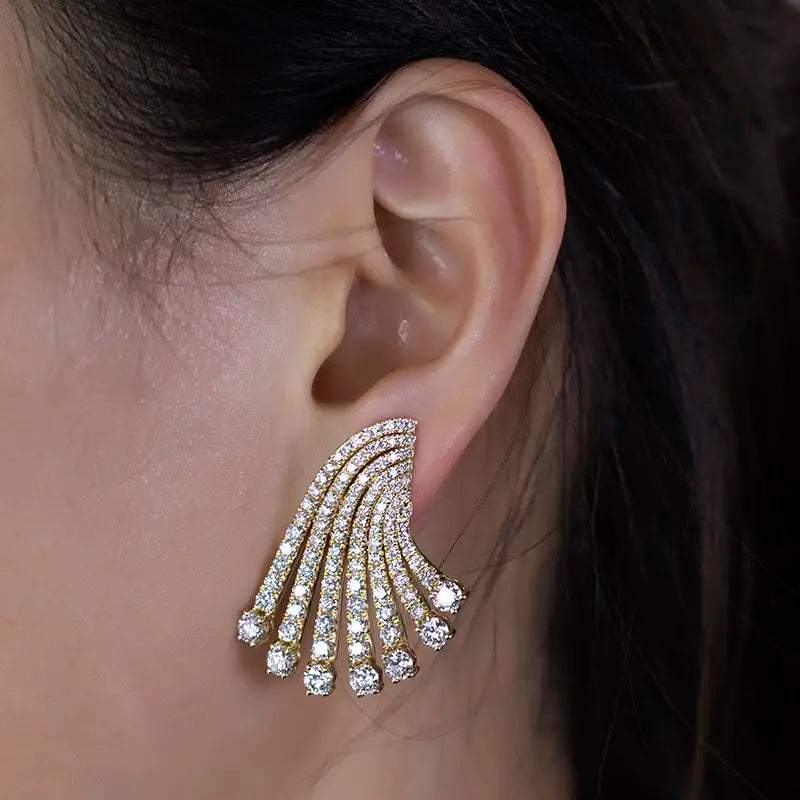 Ecoe-503 — The Radiant Fan Lab Diamond Statement Earrings