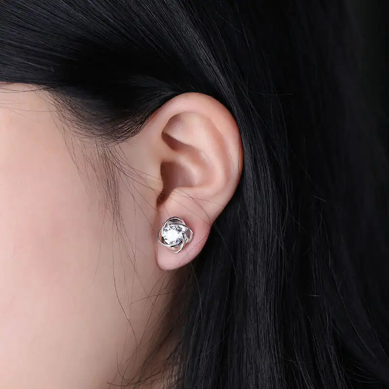 Ecoe-008 — The Blooming Radiance Lab Diamond Stud Earrings