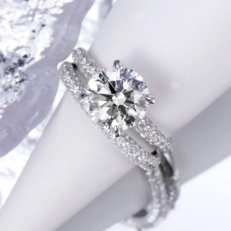 Eco-825 2.58CT F VS1 Lab-Grown Diamond Ring in 10K/18K White Gold