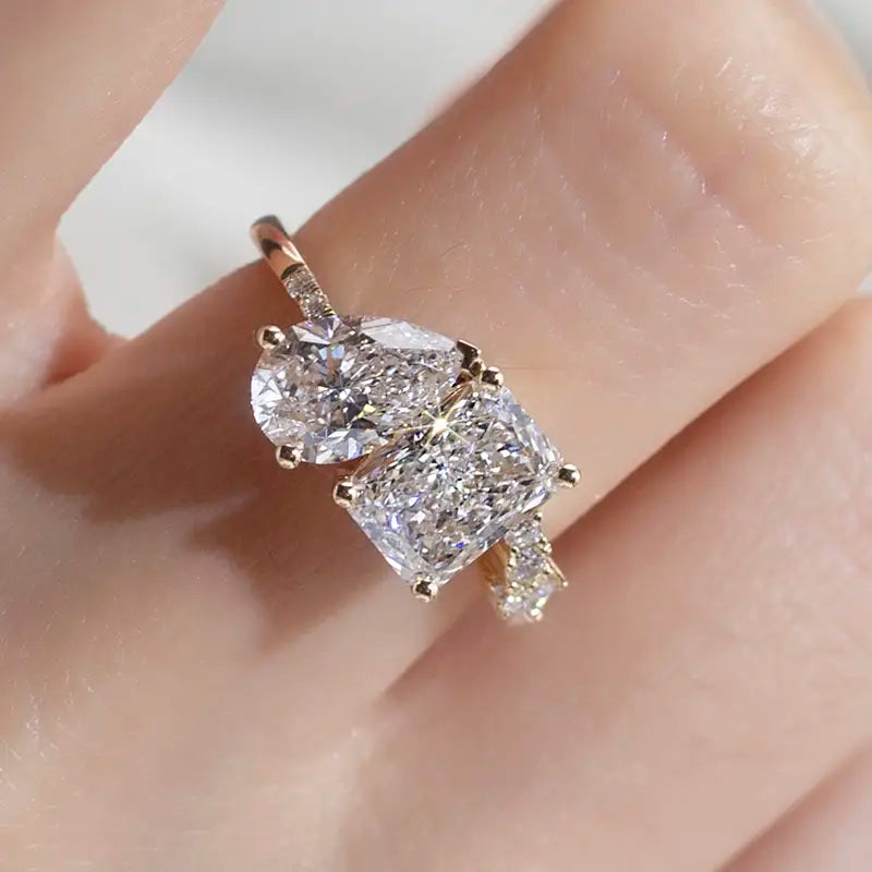 Eco-1409 | Double Stone Lab-Grown Diamond Ring By Ecogemma