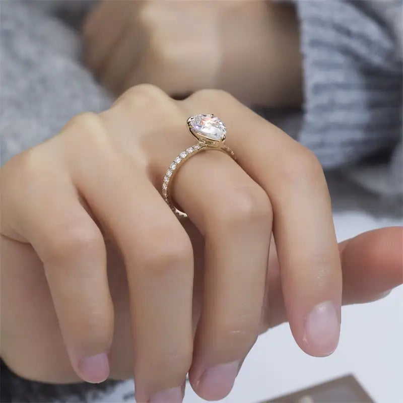 Eco-1429 | 2.21ct Pear-Cut Lab Diamond Solitaire Ring in 14K Gold By Ecogemma