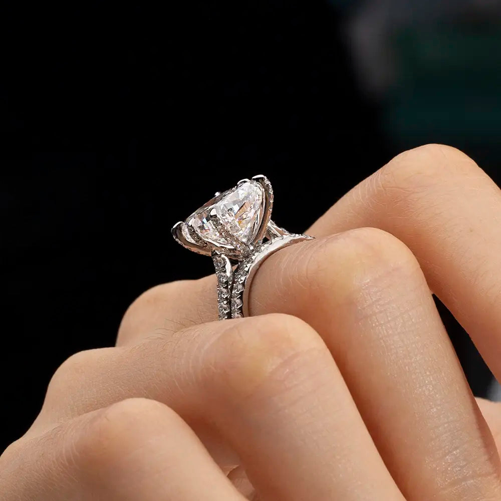 Eco-1698 | 18K Gold Lab-Grown Diamond Couple & Stackable Ring Set