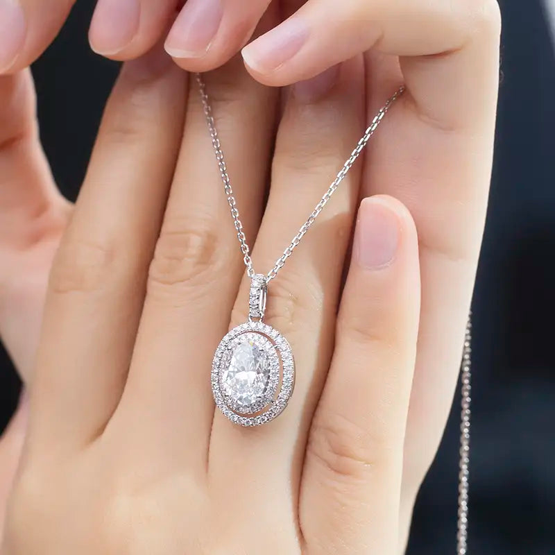 Econ-764 — The Orbit of Brilliance Lab Diamond Halo Pendant