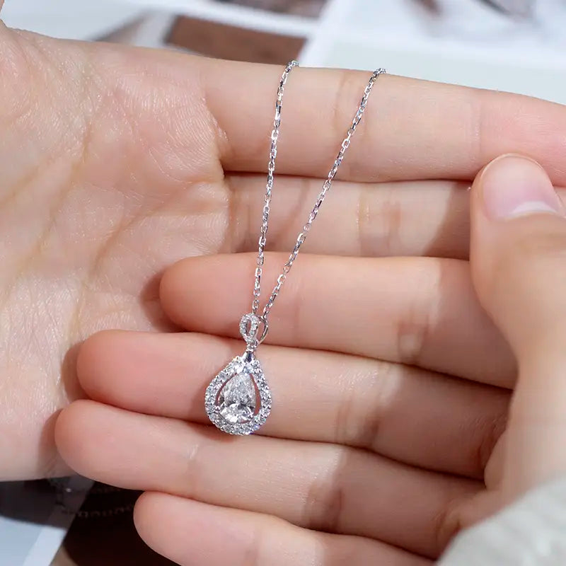 Econ-791 — The Teardrop of Eternity Lab Diamond Pendant Necklace