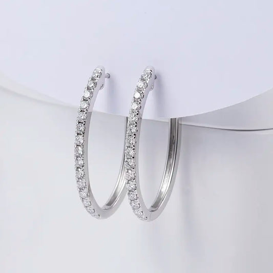 Ecoe-640 — The Orbit of Grace Lab Diamond Hoop Earrings
