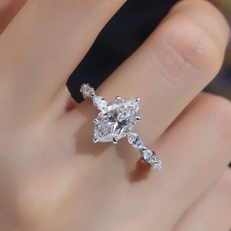 Eco-1326 | 18K White Gold 2.02CT Fancy-Shaped Lab-Grown Diamond Ring