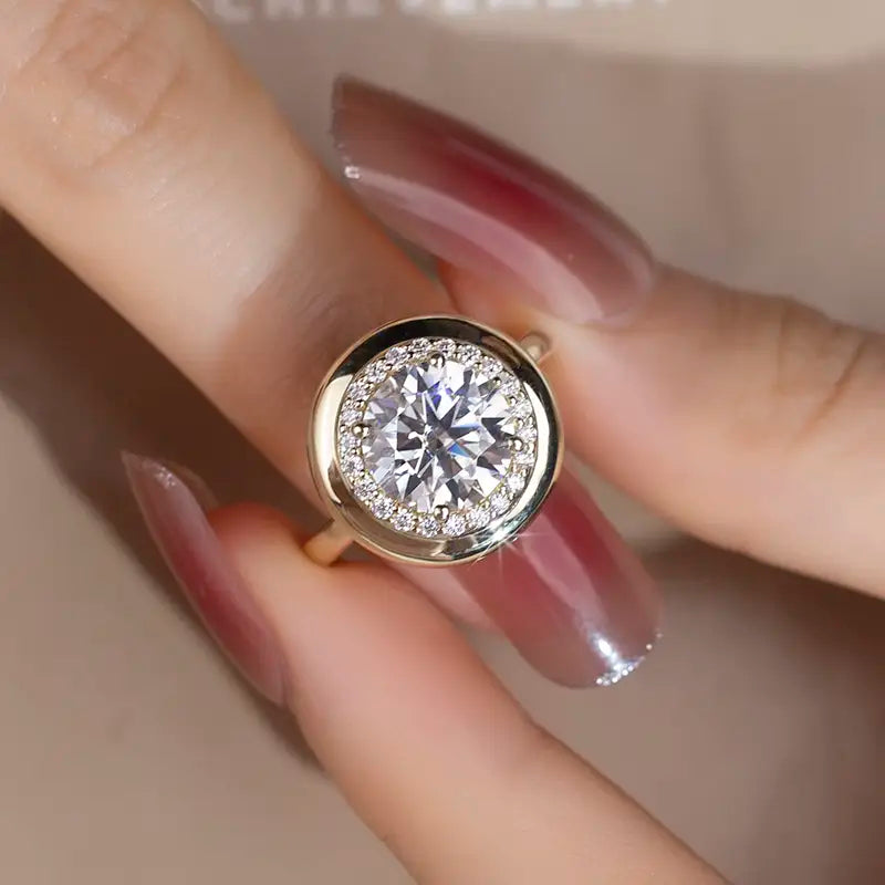 Eco-1135 Custom Lab-Grown Diamond Halo Ring