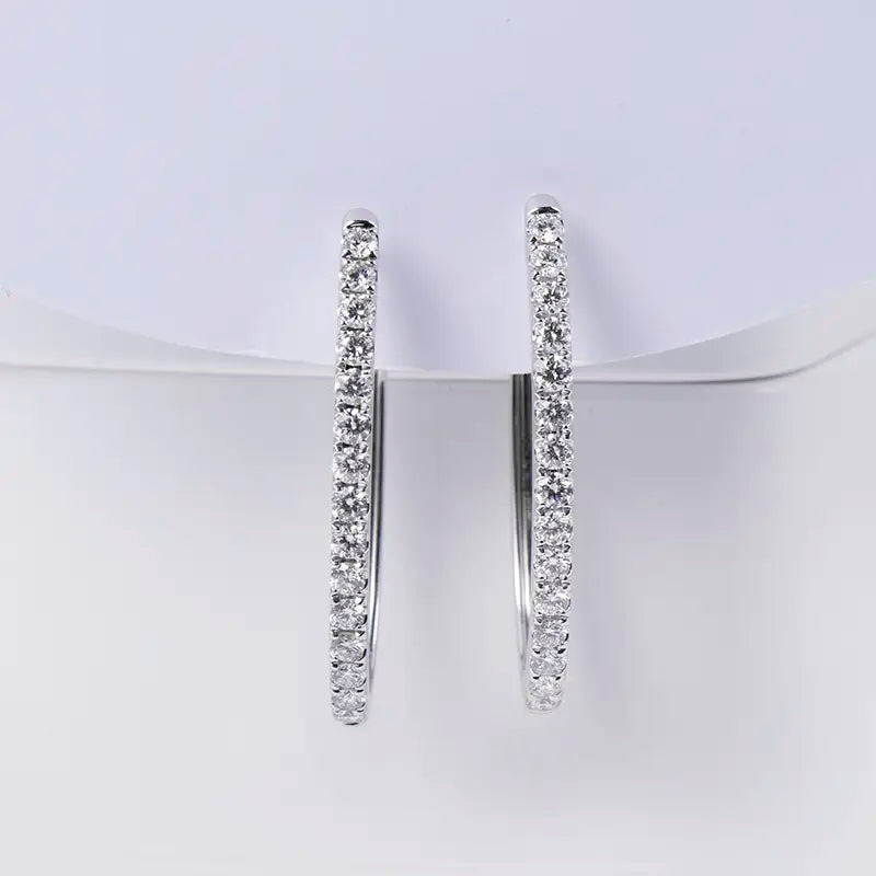 Ecoe-640 — The Orbit of Grace Lab Diamond Hoop Earrings