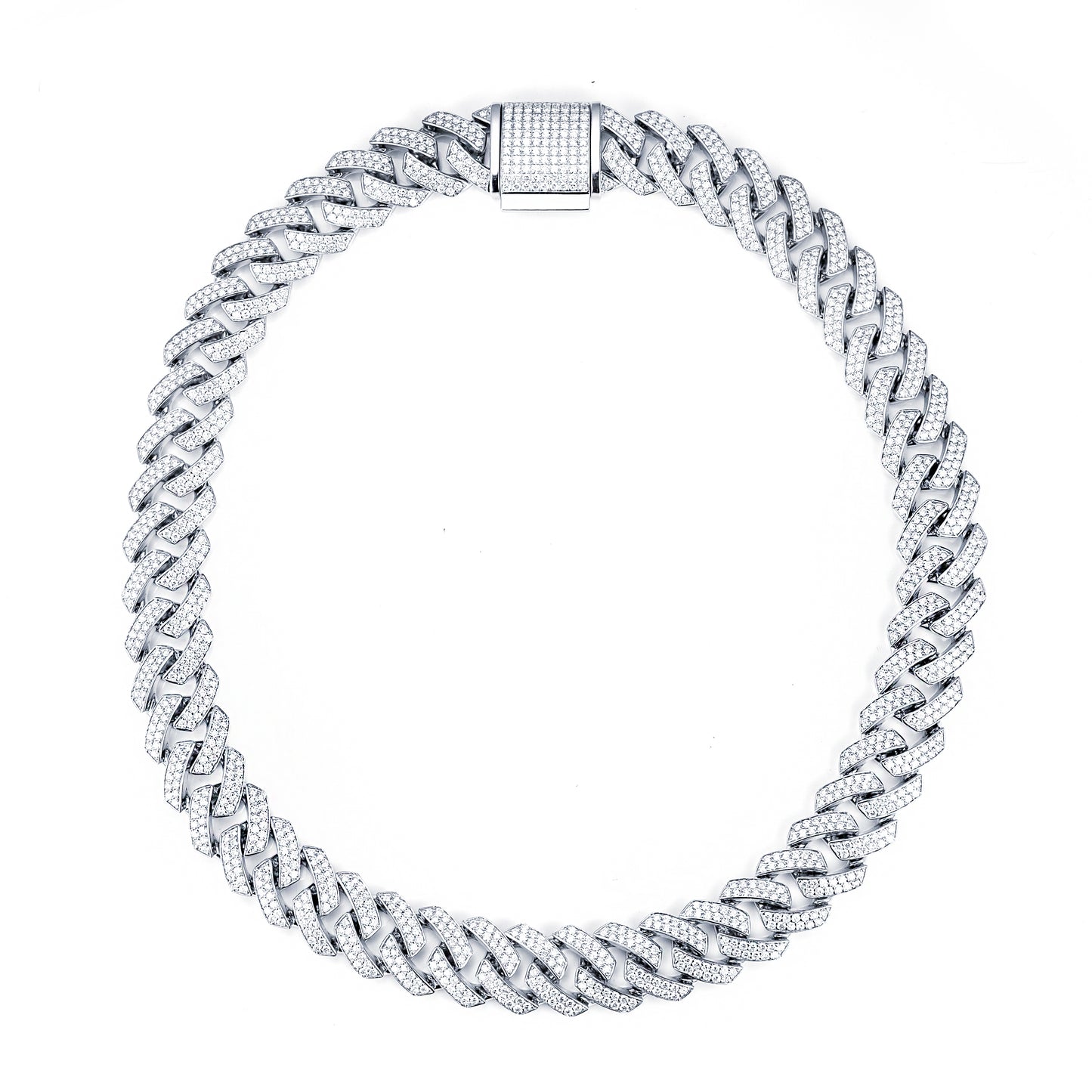Econ-909 "Urban Ember" Lab-Grown Diamond Cuban Link Chain Necklace