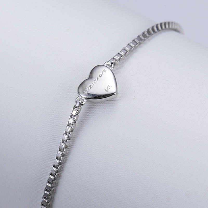 Ecob-554 "Pulse of Grace" Lab-Grown Ruby Heart Adjustable Bracelet