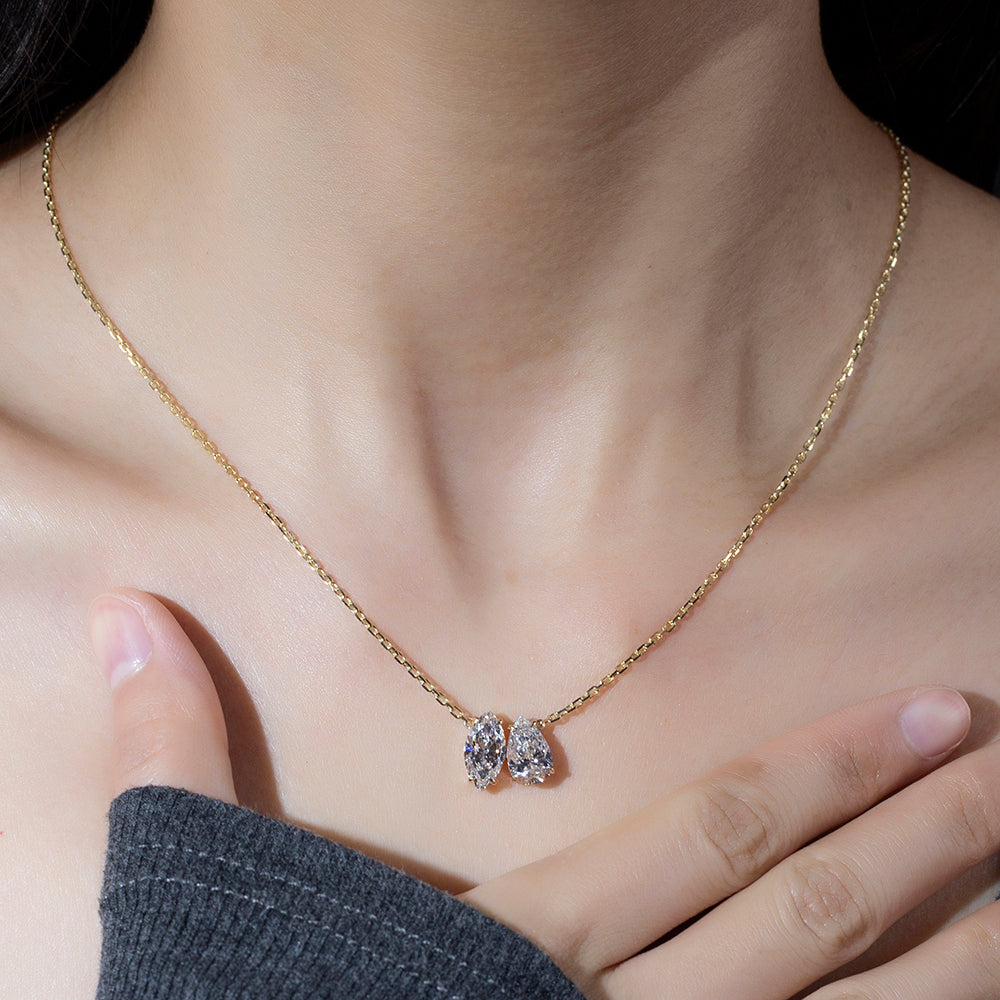 Econ-898 — The Twin Flame Lab Diamond Pendant