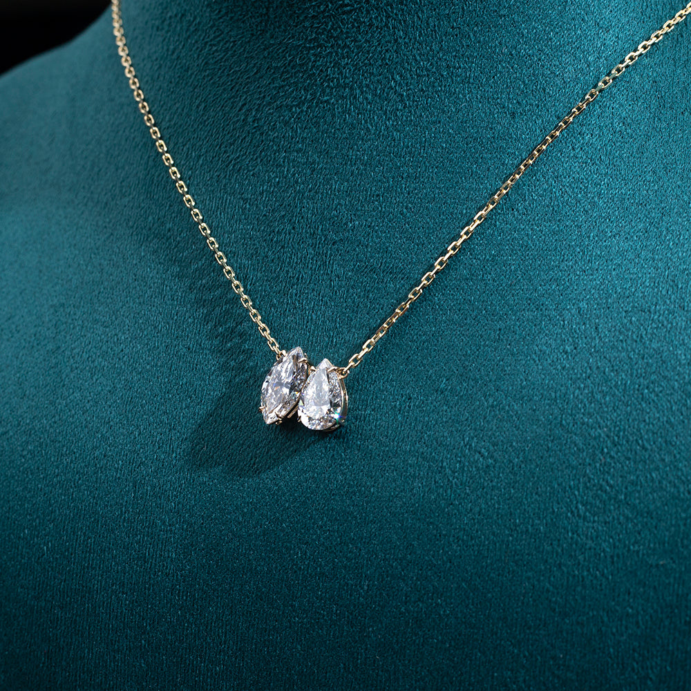Econ-898 — The Twin Flame Lab Diamond Pendant