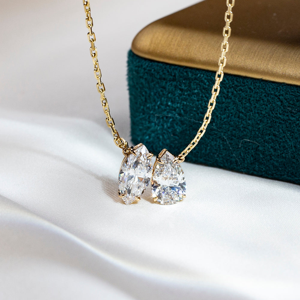 Econ-898 — The Twin Flame Lab Diamond Pendant