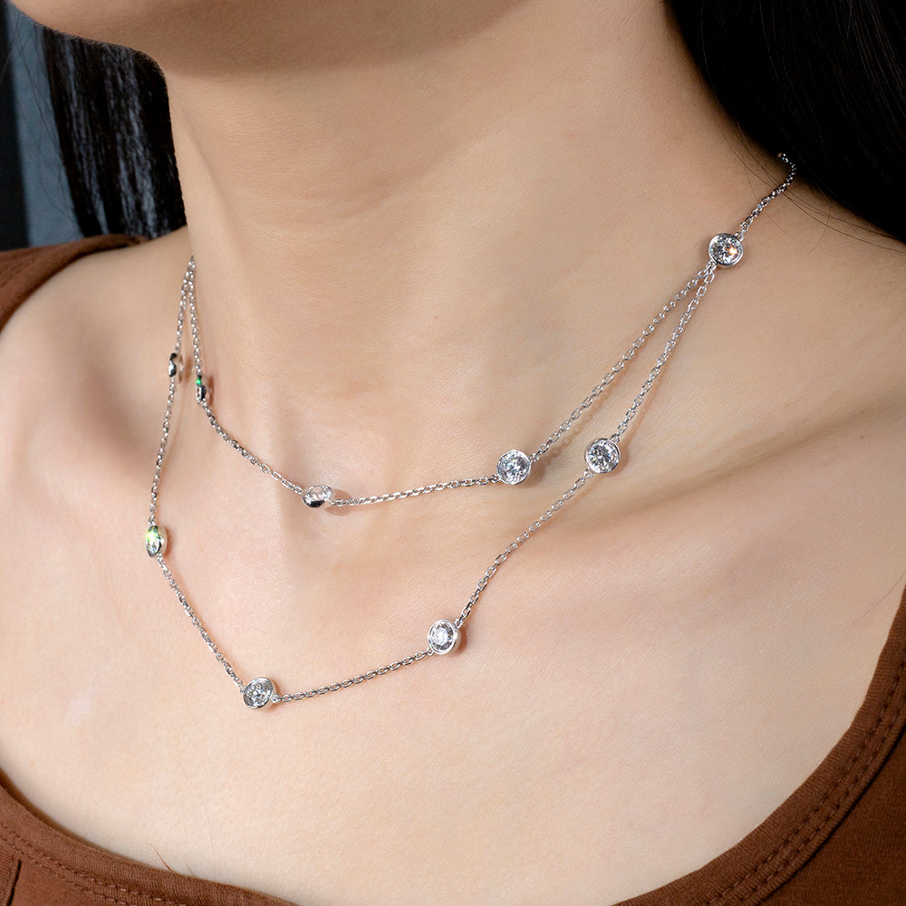 Econ-899 — The Celestial Drift Lab Diamond Station Necklace