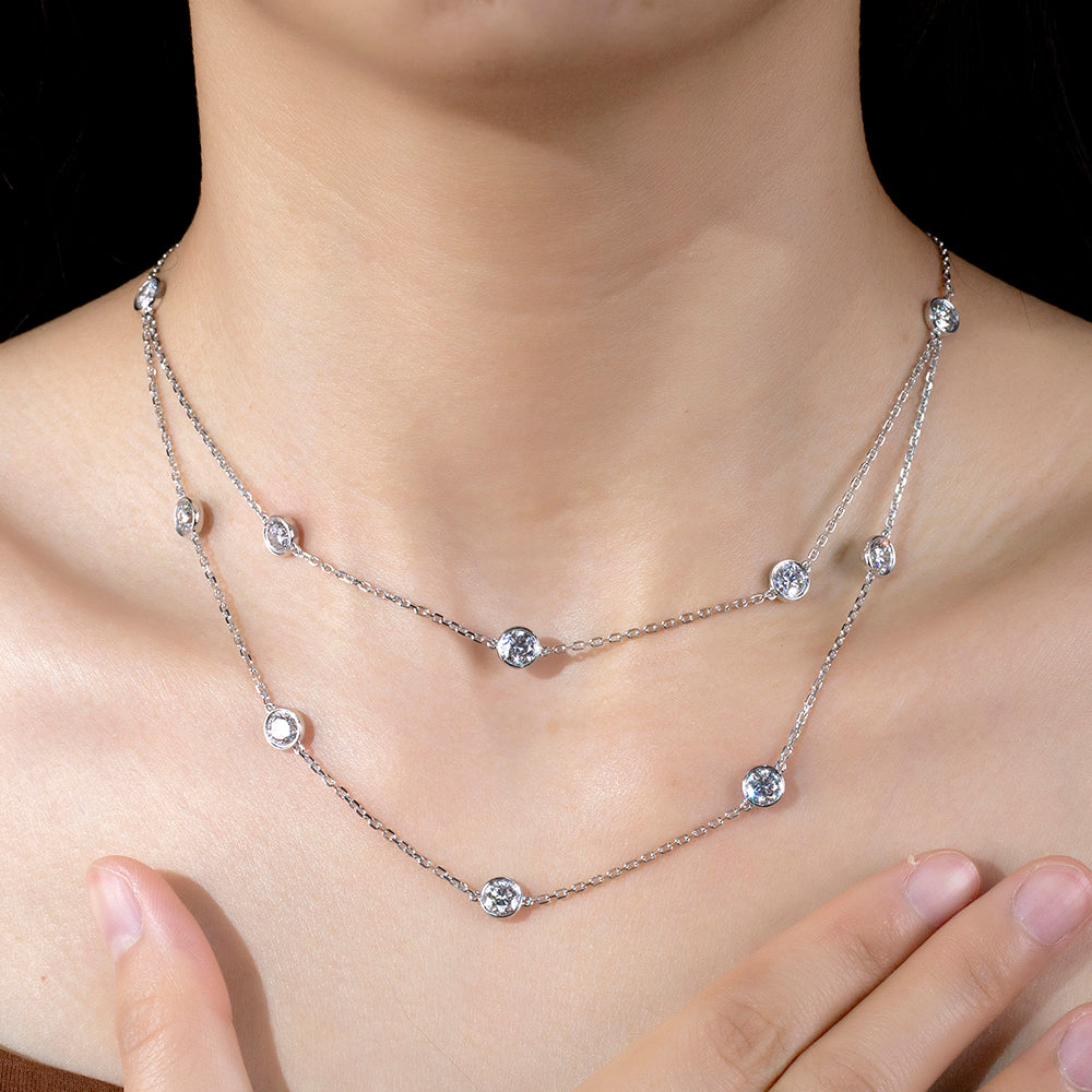 Econ-899 — The Celestial Drift Lab Diamond Station Necklace