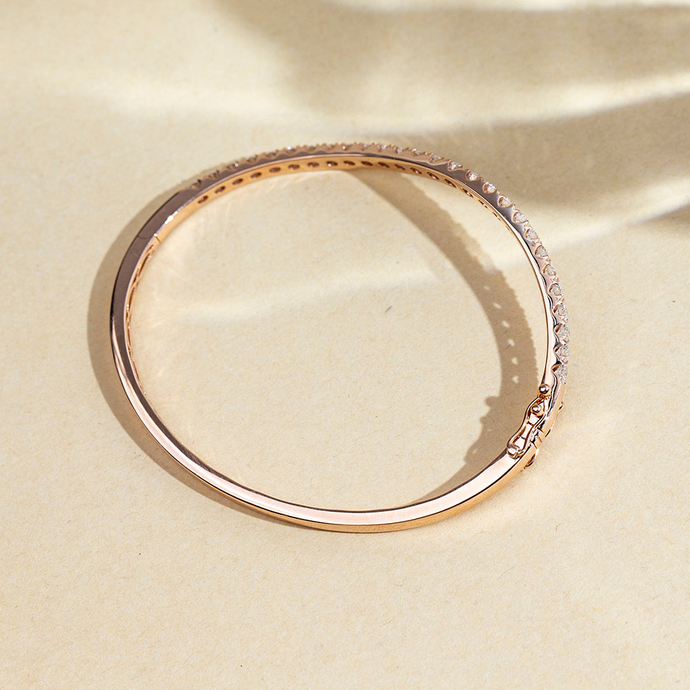 Ecob-633: The Wave of Light – Lab-Grown Diamond Bracelet in 18K Rose Gold