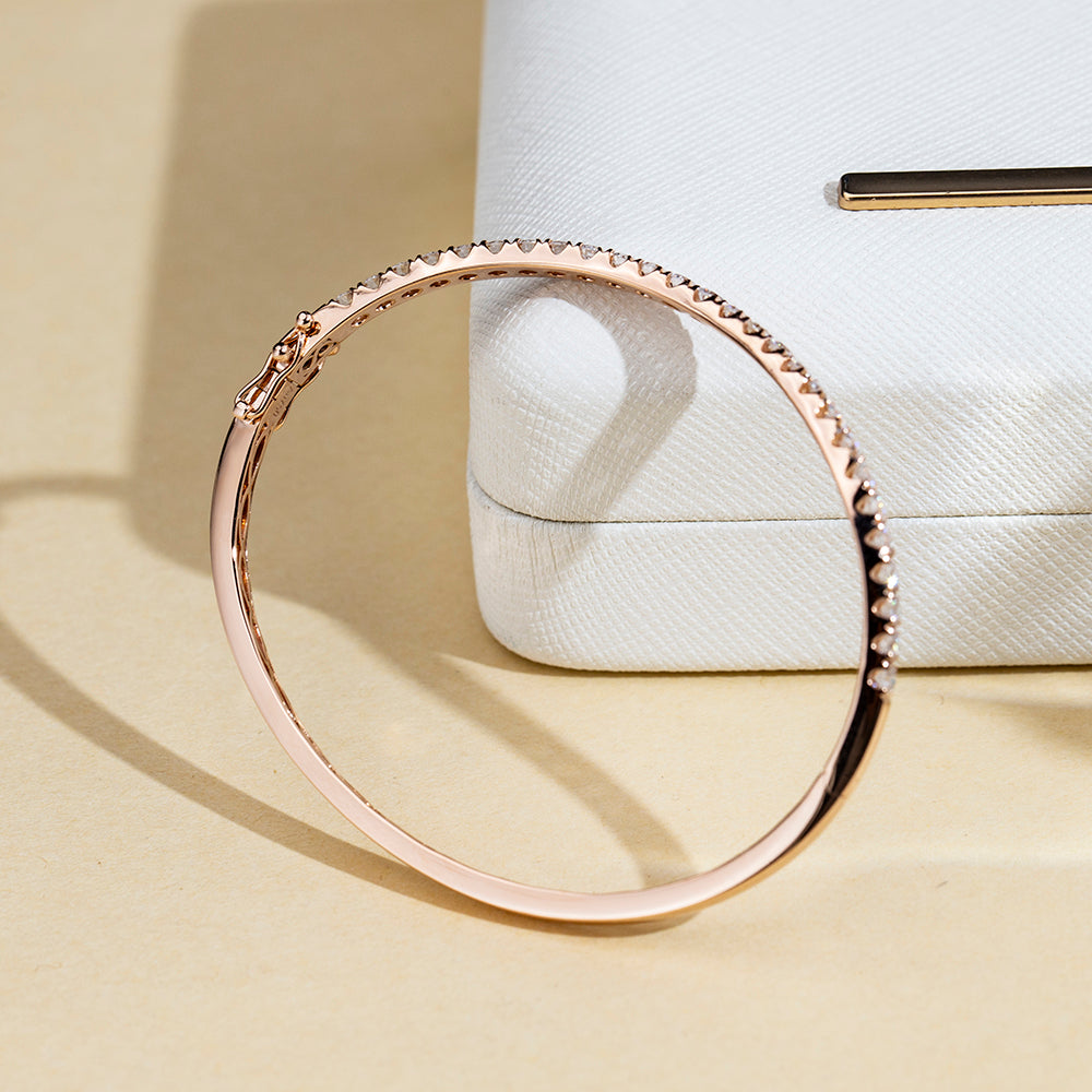 Ecob-633: The Wave of Light – Lab-Grown Diamond Bracelet in 18K Rose Gold