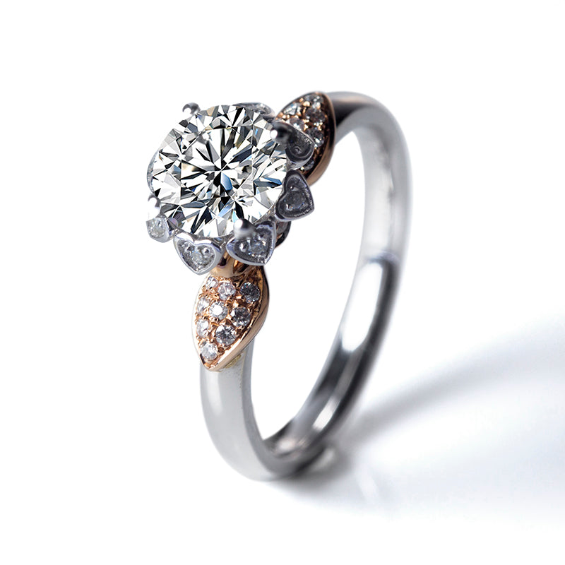 Eco-128 Customization | 18K White Gold | Round-Cut Lab-Grown Diamond 1.00ct D VVS1| IGI Certified