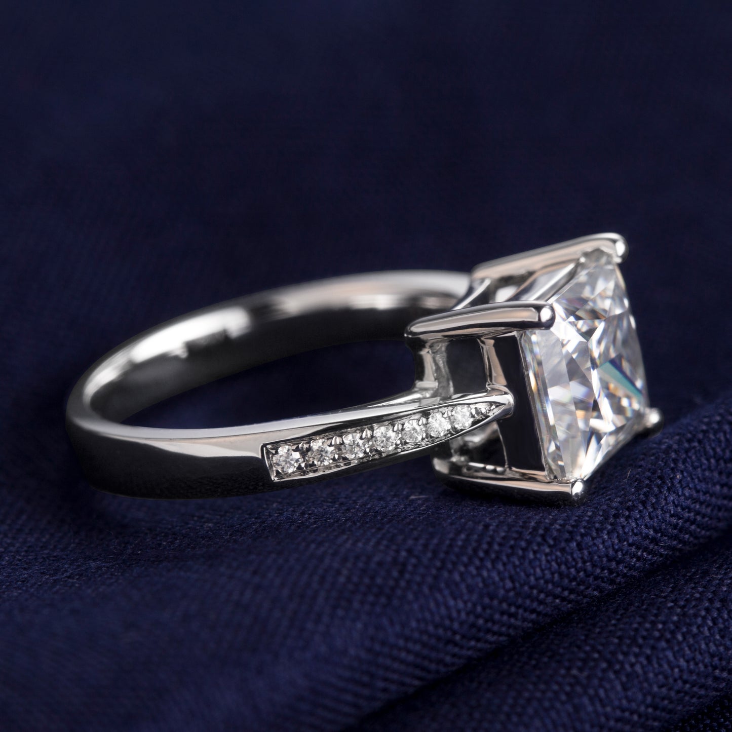 Eco—004 1.5ct D VS1 Princess Cut Lab-Grown Diamond Ring in 18K White Gold By Ecogemma · IGI Certified