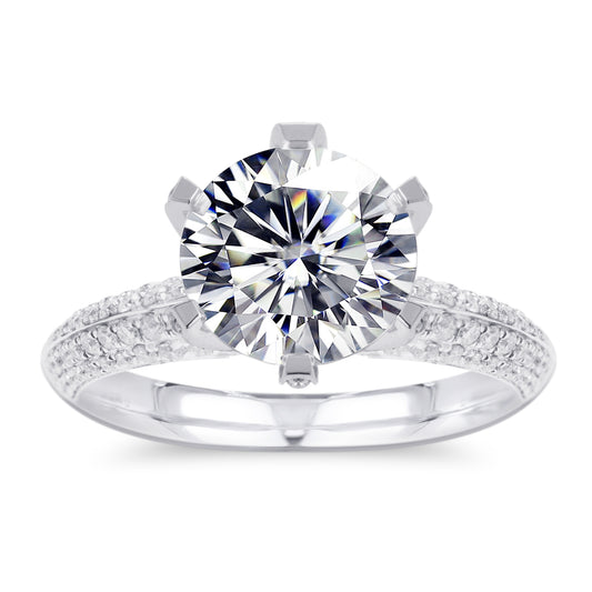 Eco—012: 1.0ct D VS1 Round Cut Lab-Grown Diamond Ring in 18K White Gold By Ecogemma · IGI Certified