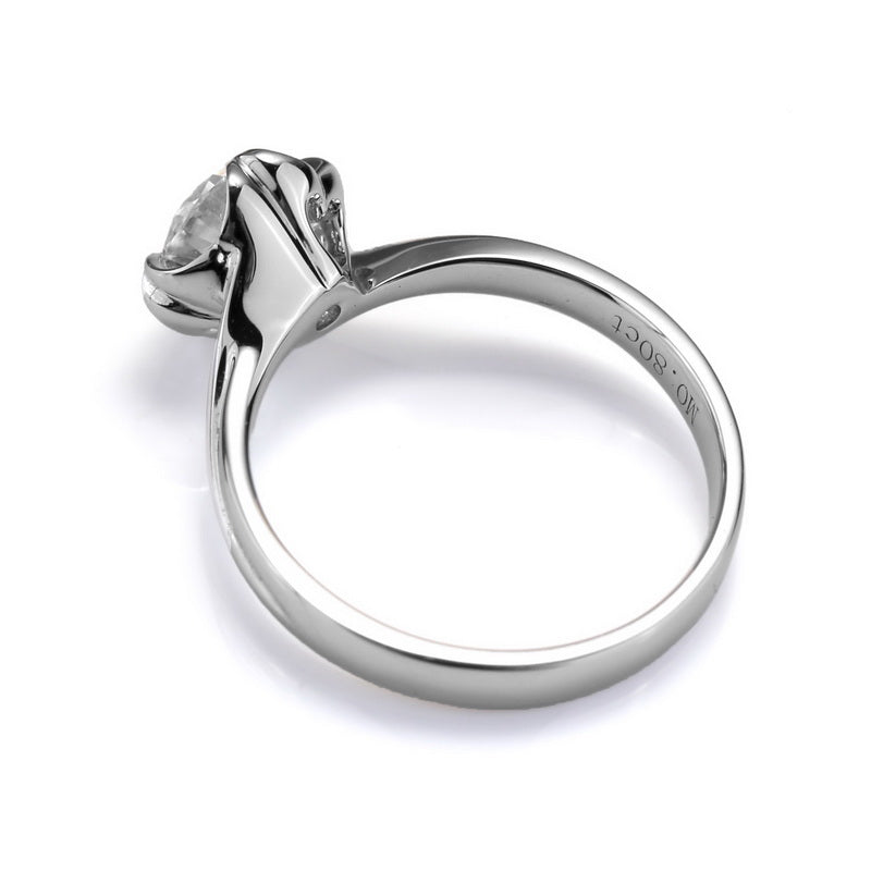 Eco—031: 1.0ct D VS1 Round Cut Lab-Grown Diamond Ring in 18K White Gold By Ecogemma · IGI Certified