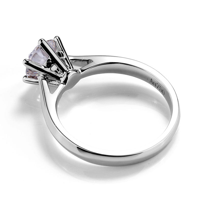 Eco-038: 1.0ct D VS1 Round Cut Lab-Grown Diamond Ring in 18K White Gold By Ecogemma · IGI Certified