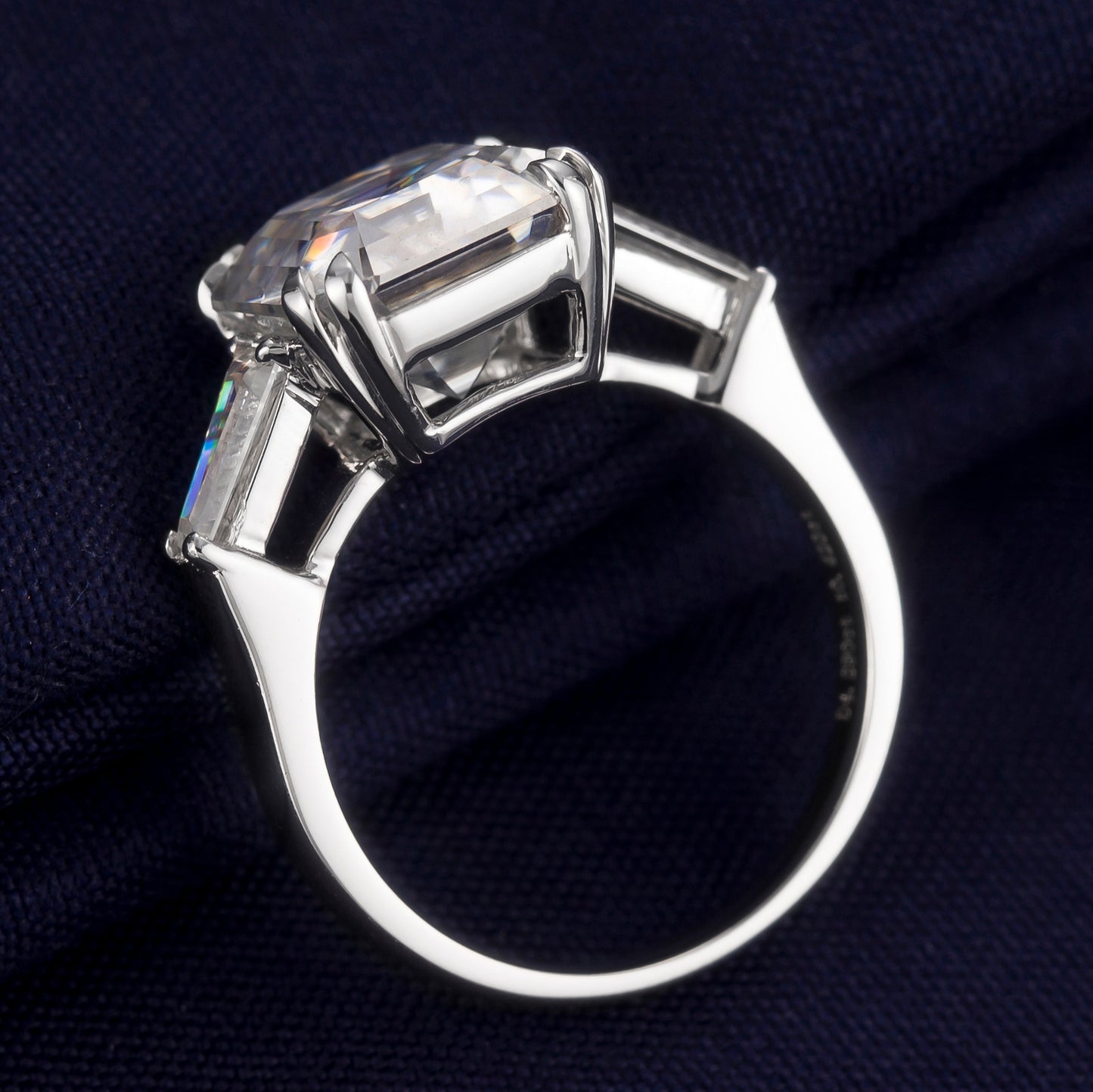 Eco-042: 1.0ct D VS1 Asscher-Cut Lab-Grown Diamond Ring in 18K White Gold By Ecogemma · IGI Certified