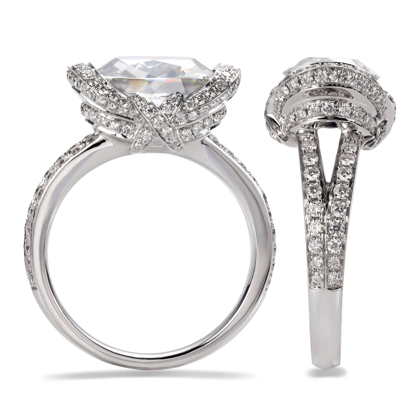 Eco-043 2.5ct Cushion-Cut D VVS1 Lab-Grown Diamond | 18K White Gold | IGI Certified