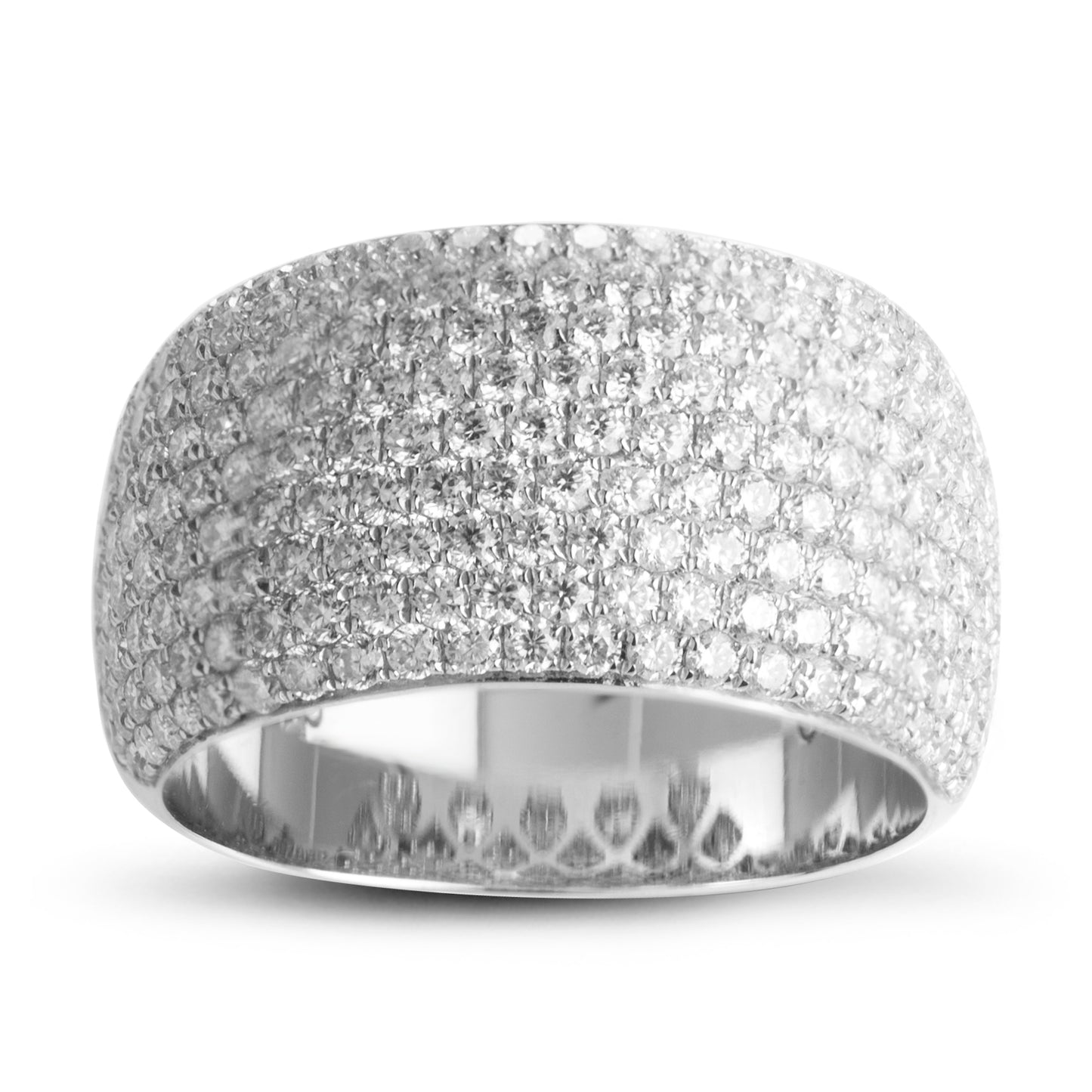 Eco-045: Full Pavé Lab-Grown Diamond Wide Band | 18K White Gold | IGI Certified | Ecogemma