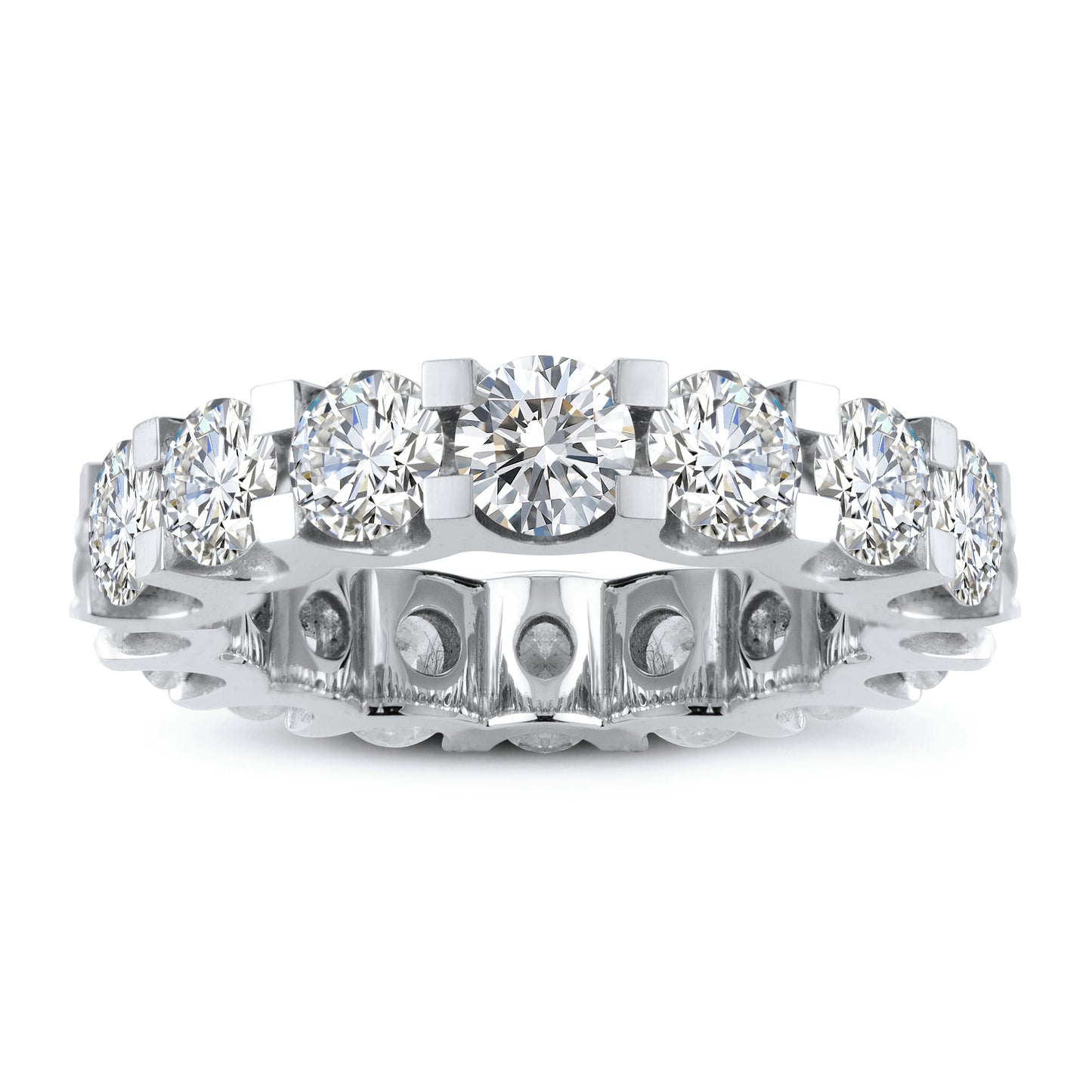 Eco-049: Eternity Band Lab-Grown Diamond Ring | 18K White Gold | IGI Certified | Ecogemma