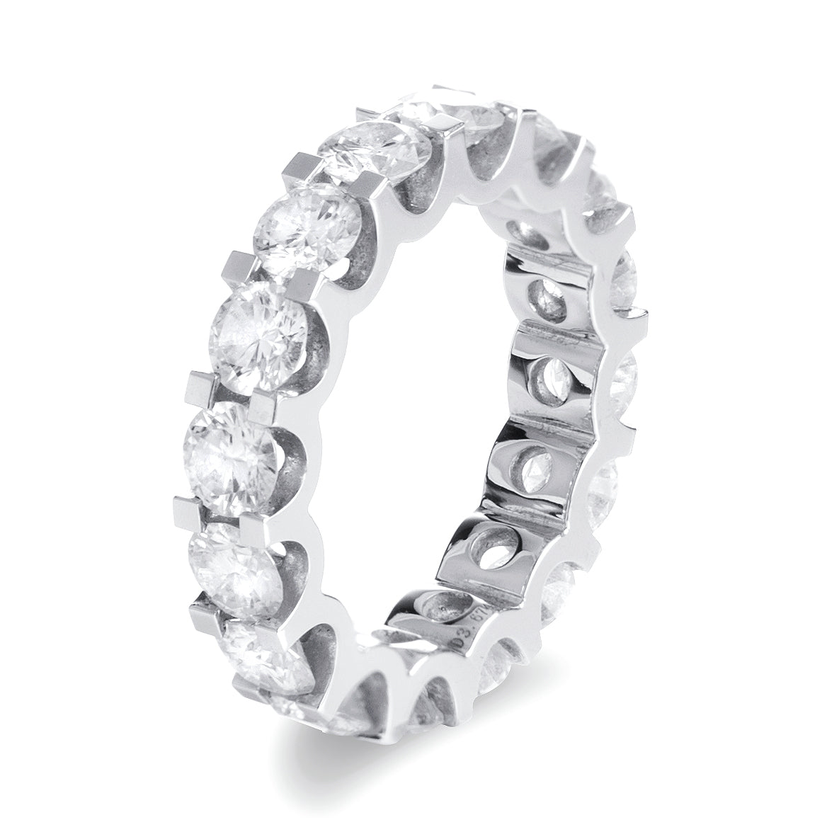 Eco-049: Eternity Band Lab-Grown Diamond Ring | 18K White Gold | IGI Certified | Ecogemma