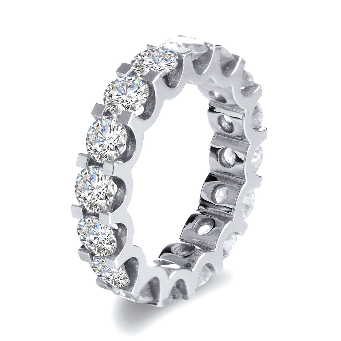 Eco-049: Eternity Band Lab-Grown Diamond Ring | 18K White Gold | IGI Certified | Ecogemma