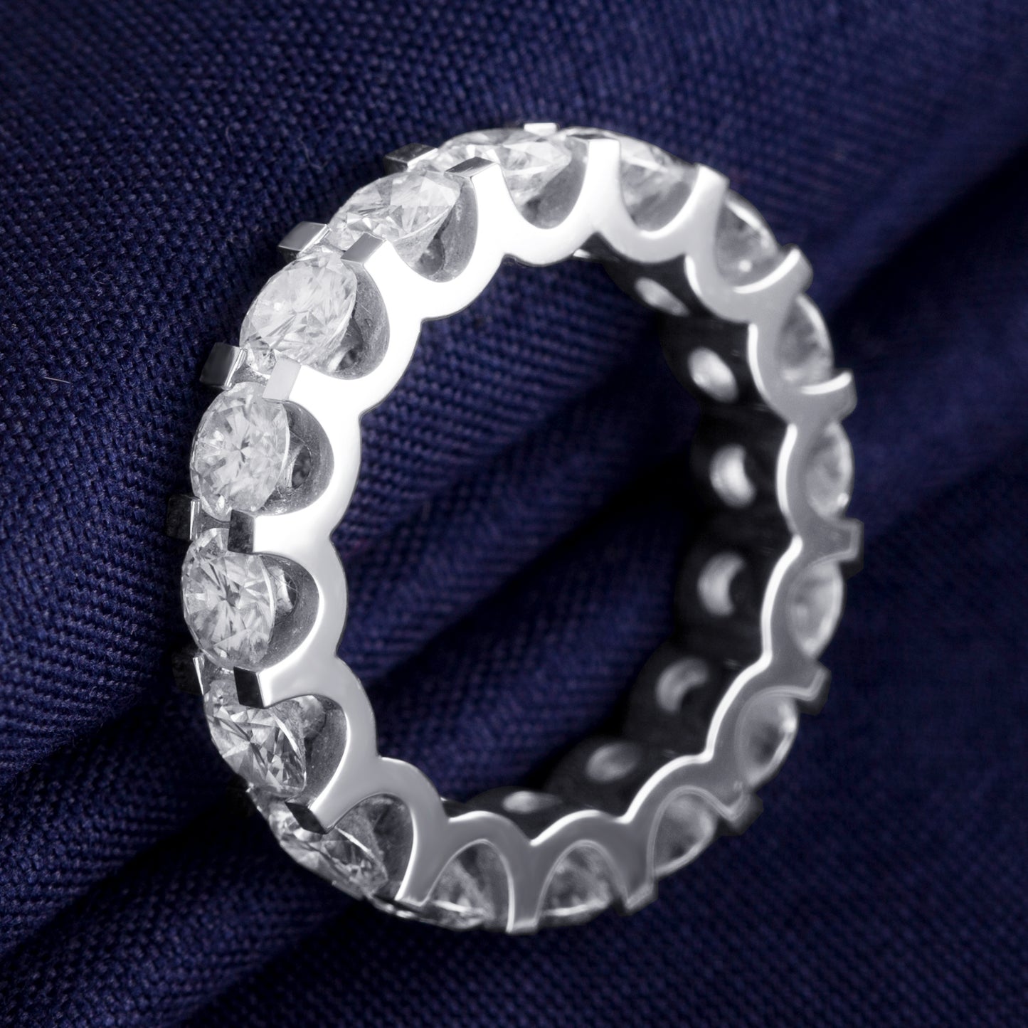 Eco-049: Eternity Band Lab-Grown Diamond Ring | 18K White Gold | IGI Certified | Ecogemma