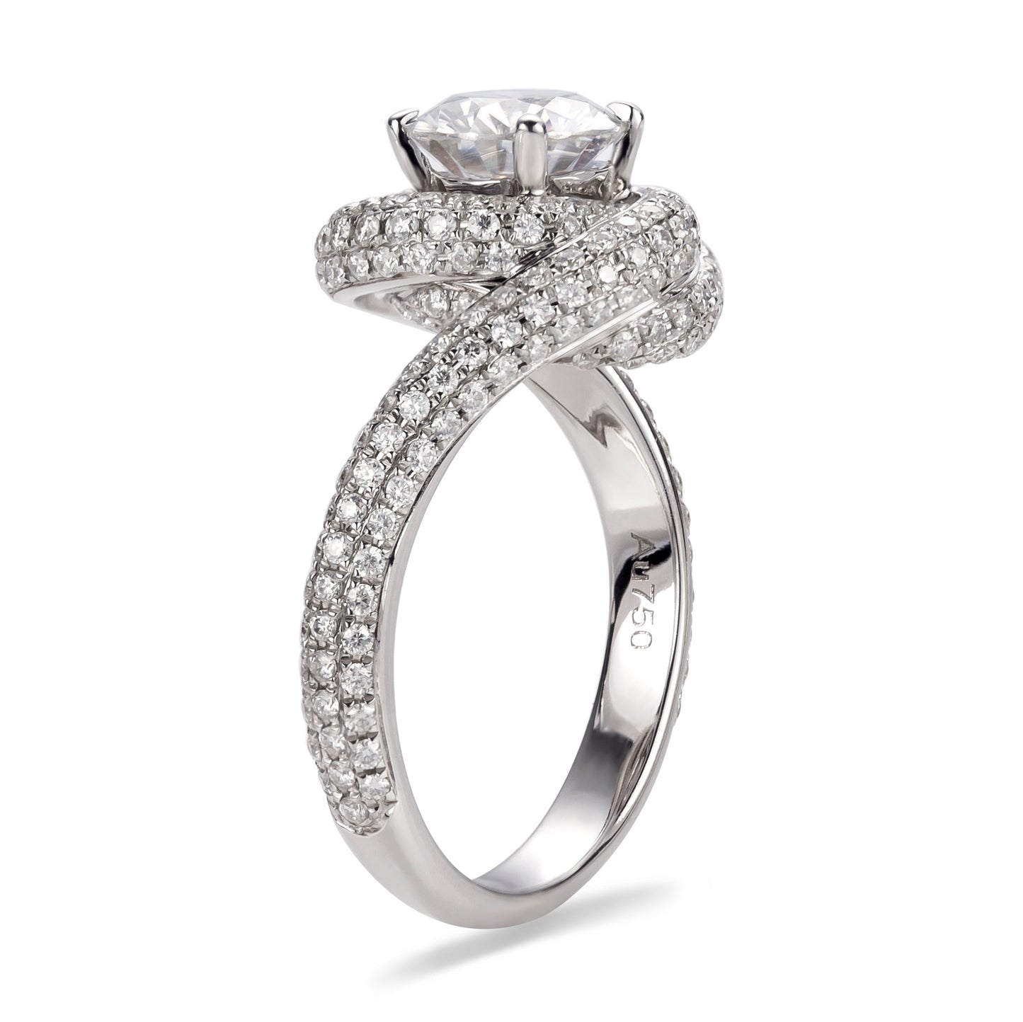 Eco-076 |1.0ct D VVS1 Round-Cut Lab-Grown Diamond | 18K White Gold | IGI Certified